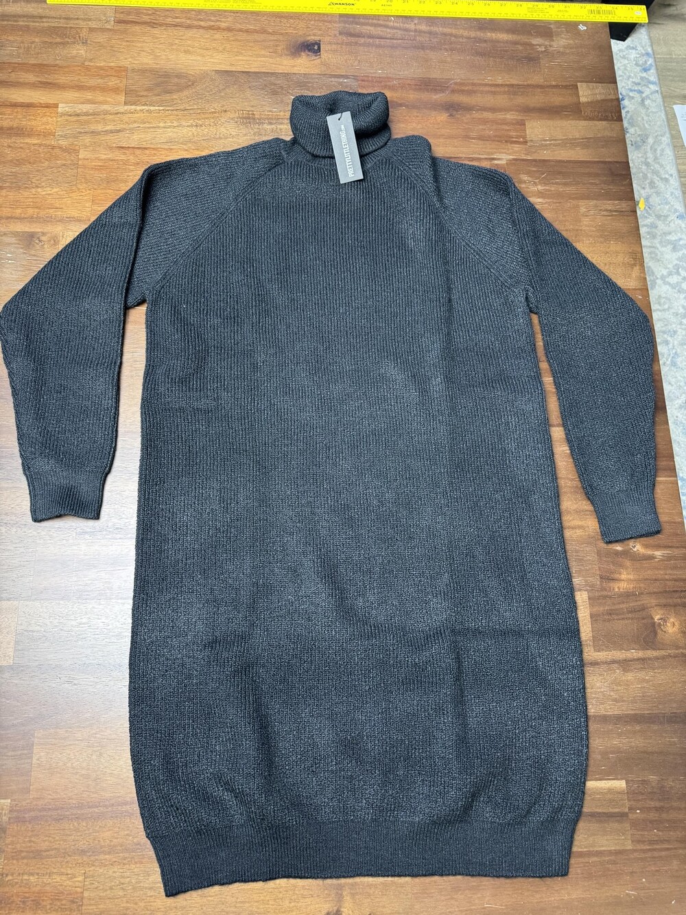 PrettyLittleThing Sweater Dress Womens XL Black Plus High Neck Turtleneck Knit
